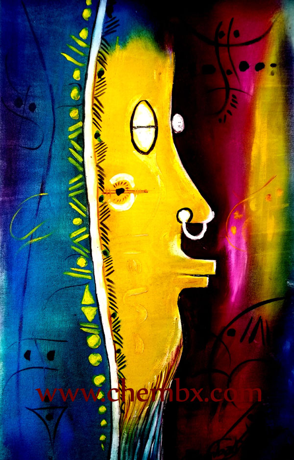Large acrylic abstract painting in bold textures